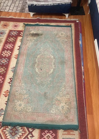 Koyu Turkuaz kayseri 19701990 makine dokuma vintage - Görsel 2