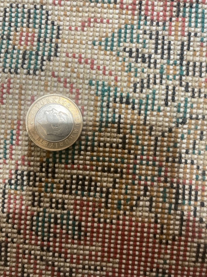 Koyu Turkuaz kayseri 19701990 makine dokuma vintage - Görsel 3