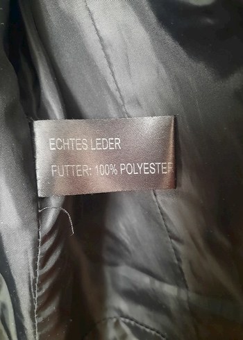 hakiki deri uzun ceket mont - Görsel 5