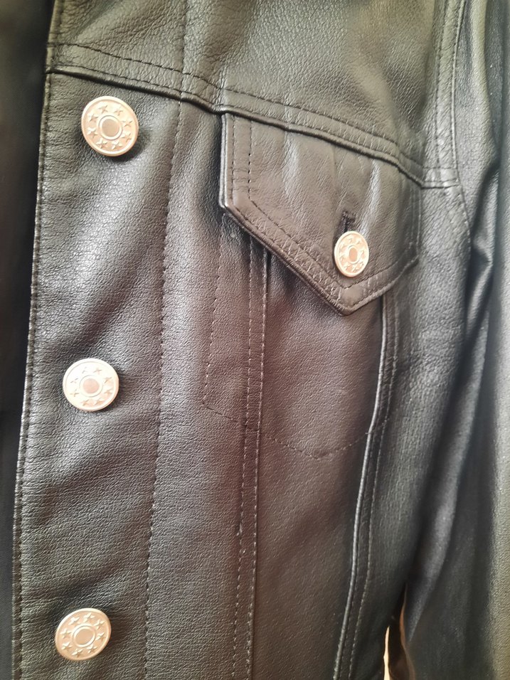 hakiki deri uzun ceket mont - Görsel 3