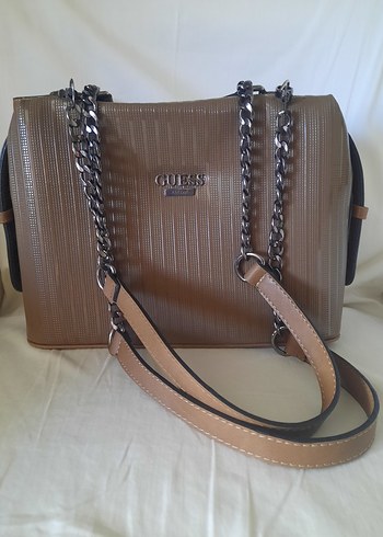 Bej Zincir Detaylı Guess Çanta