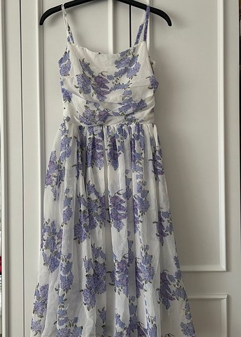 Lila Çiçekli Bohem Elbise - Görsel 3