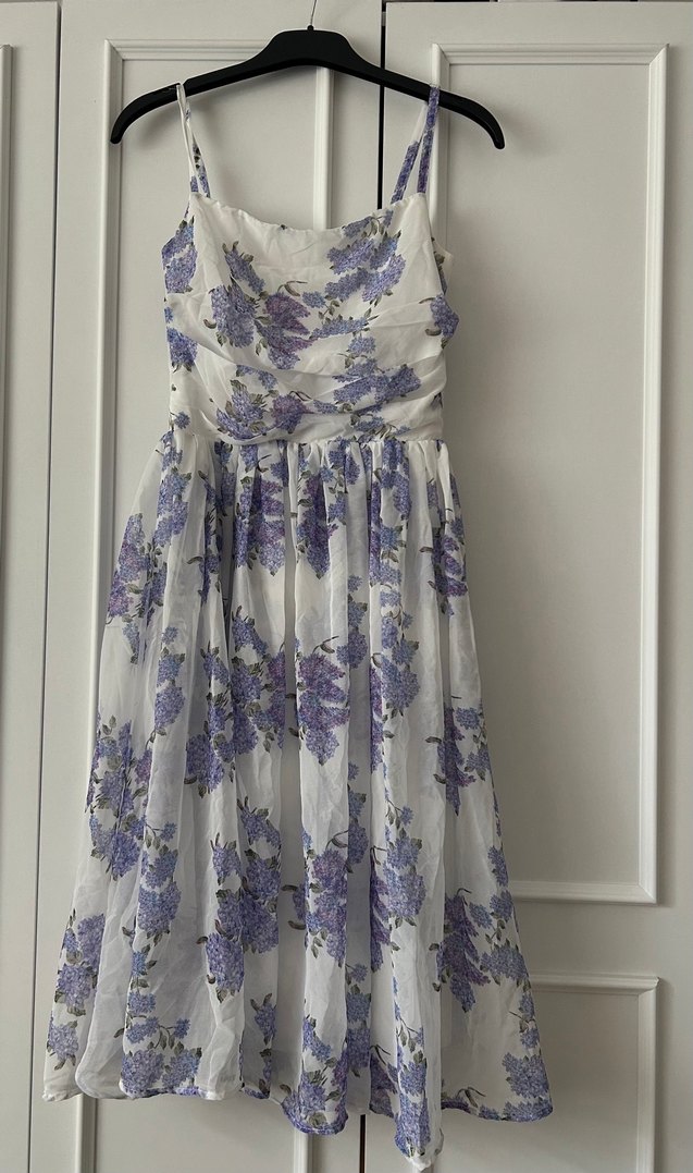 Lila Çiçekli Bohem Elbise - Görsel 2