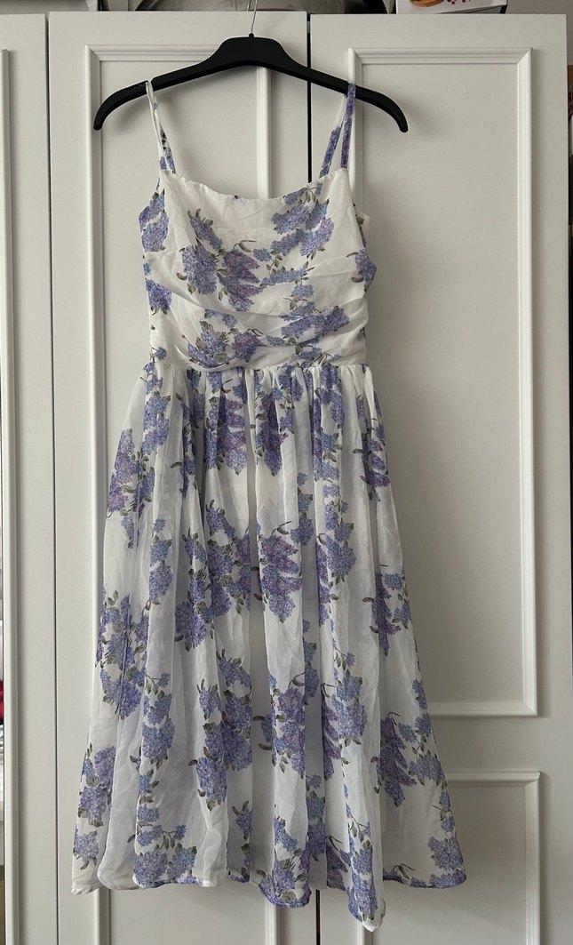 Lila Çiçekli Bohem Elbise - Görsel 3