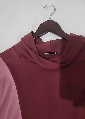 LC Waikiki Bordo Drapeli Uzun Kollu Uzun Tunik