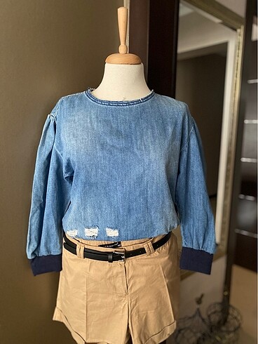 xs Beden Zara Jean Bluz