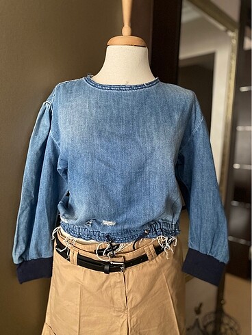 xs Beden mavi Renk Zara Jean Bluz