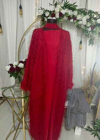 Bordo Uzun Kollu Bohem Kadın Elbise - Görsel 4