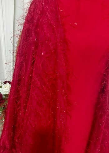 Bordo Uzun Kollu Bohem Kadın Elbise - Görsel 3