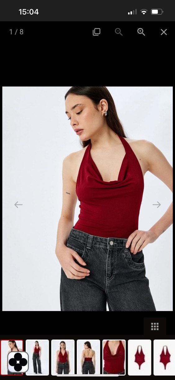 Bordo kolsuz bluz - Görsel 2