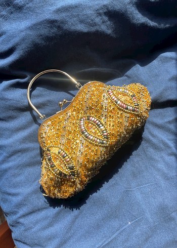 Vintage Love Altin Boncuklu Vintage El Cantasi