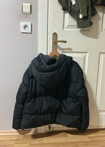 Siyah Kapitone Fermuarlı Kışlık Kadın Mont - Görsel 2