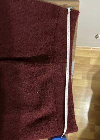 Bordo Örgü Bohem Uzun Kadın Etek - Görsel 3