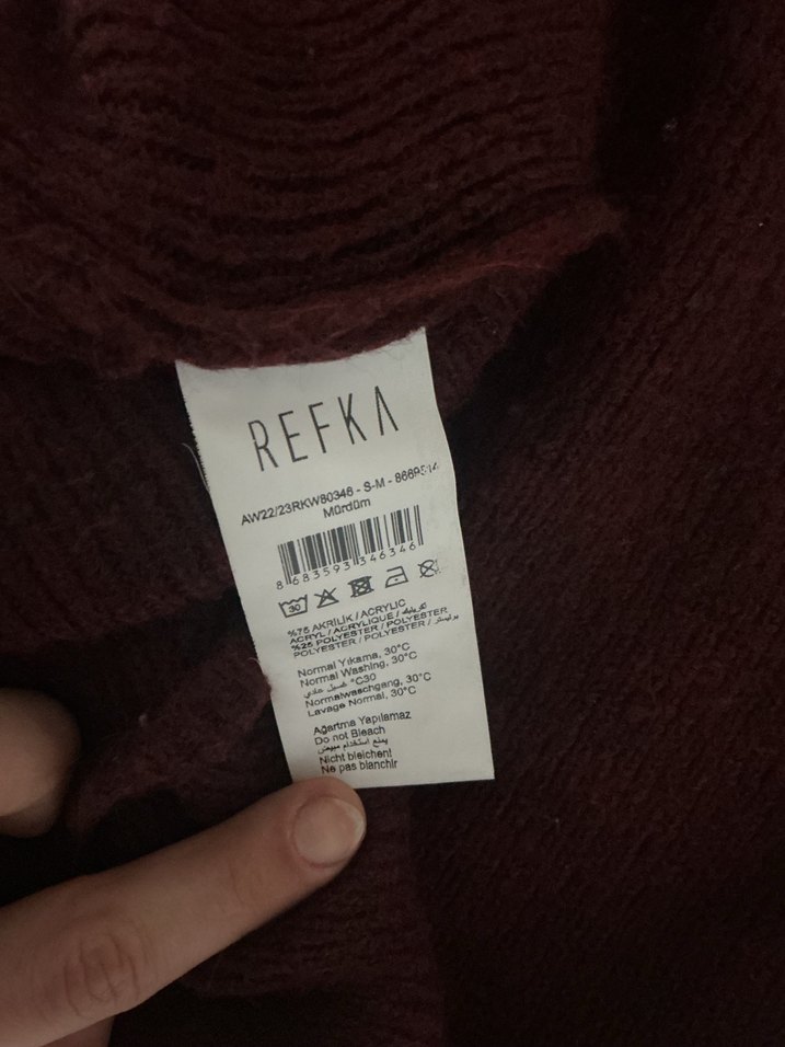 Bordo Örgü Bohem Uzun Kadın Etek - Görsel 2