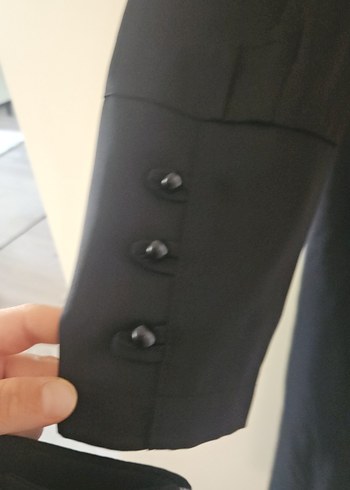 42 Beden siyah Renk Düğmeli Siyah Uzun Gotik Kadın pardüsü