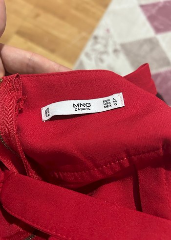 Kırmızı Uzun Kesim V Yaka Kalem Elbise - Görsel 5