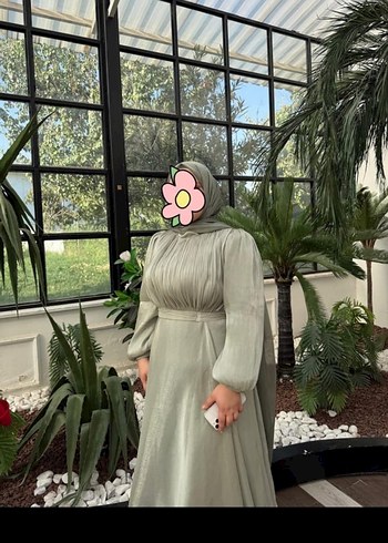 Uzun KolluBohem Drapeli Abiye Elbise - Görsel 2