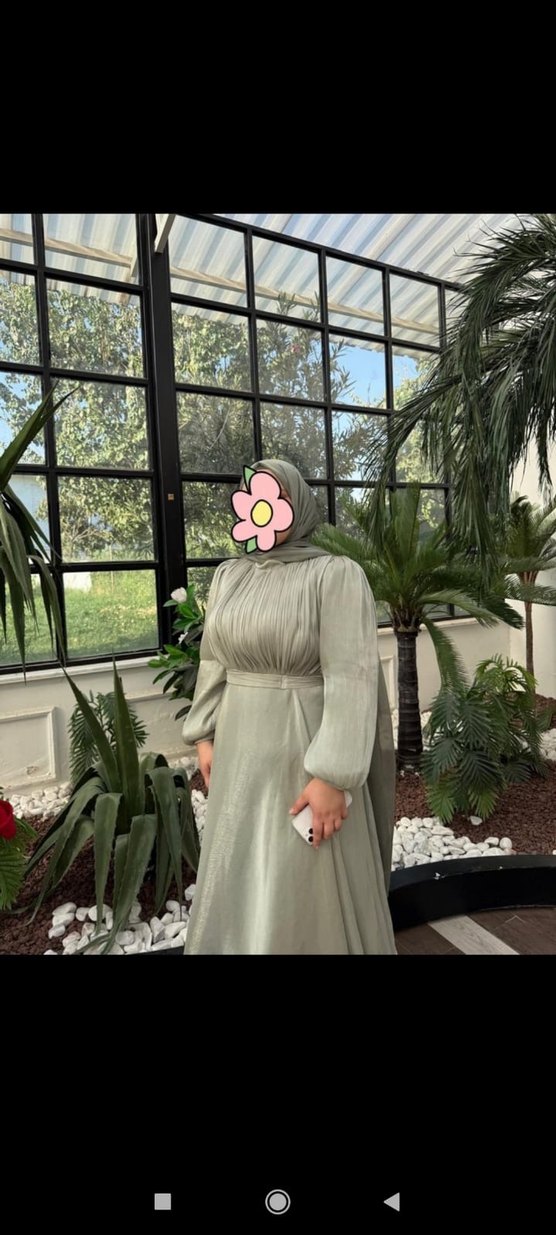 Uzun KolluBohem Drapeli Abiye Elbise - Görsel 2