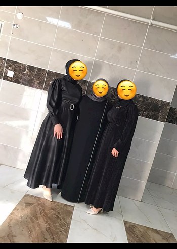 Siyah Uzun Kollu Yüksek Yakalı Uzun Elbise - Görsel 2