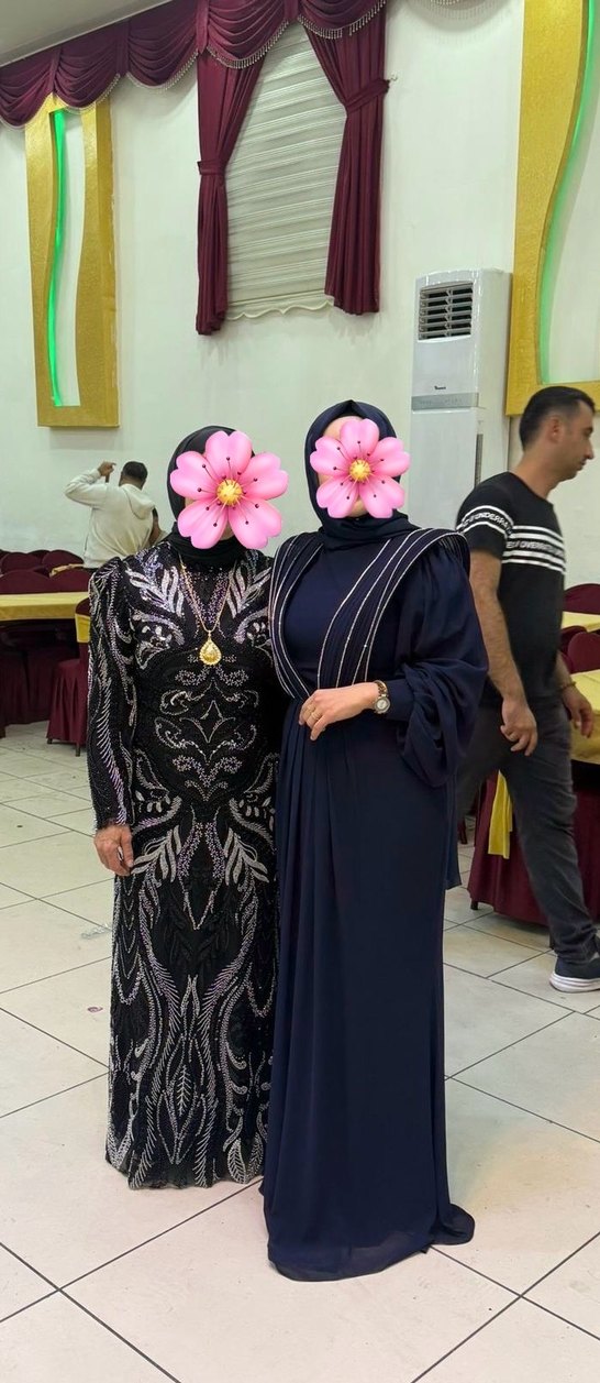 Siyah Etnik Desenli Uzun Dökümlü Elbise - Görsel 2