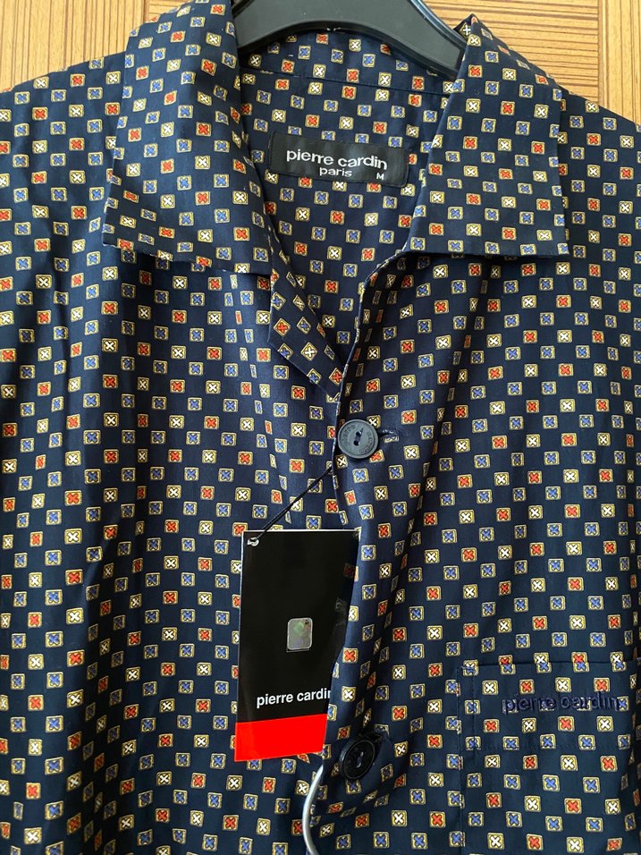 Pierre cardin Erkek Lacivert Düğmeli Uzun Kollu Pijama Takımı - Görsel 3