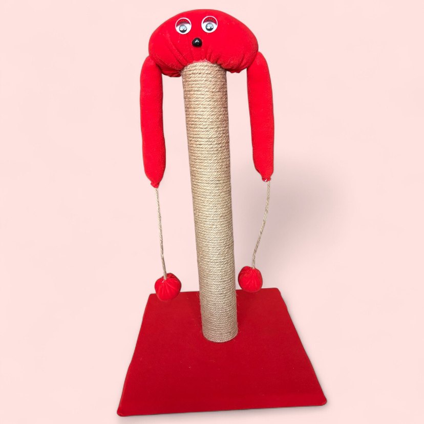 Kırmızı Kedi Tırmalama Direği Oyuncaklı - Görsel 2