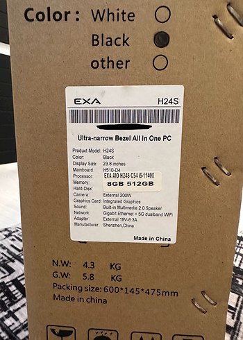 Beden EXA AIO H24S (C54) (İ5) (SIFIR)