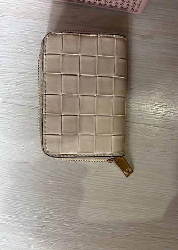 Beden Bej Kare Desenli Kadın Deri Cüzdan