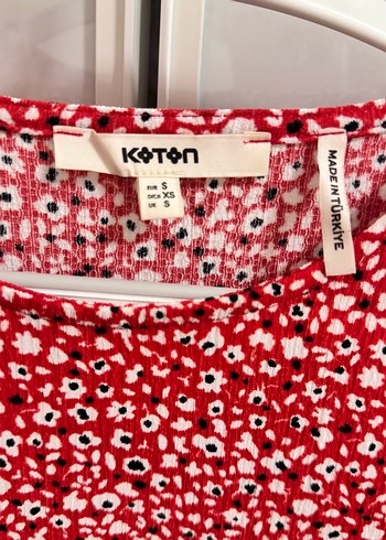 Koton Kısa Kollu Kırmızı Renkli Bohem Elbise