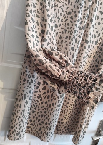 Diğer Leopar Desenli Uzun Kollu Bohem Tunik