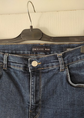38 Beden lacivert Renk Kadın Lacivert Kemerli Normal Kesim Denim Pantolon