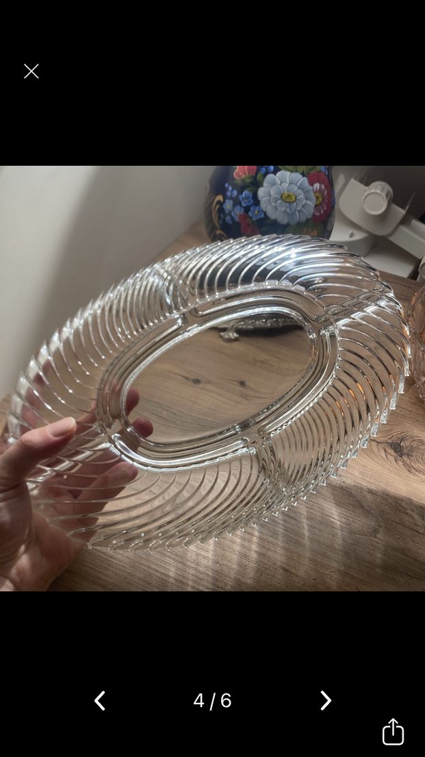Vintage Bölmeli Cam Servis Tabağı - Görsel 2