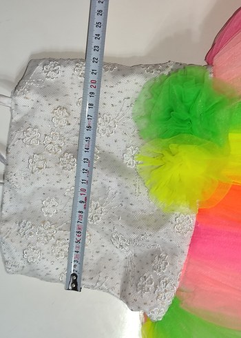 Kız Çocuk Çok Renkli Dantel Detaylı Elbise - Görsel 4