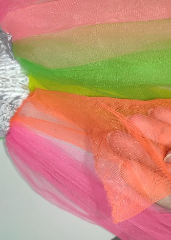 Kız Çocuk Çok Renkli Dantel Detaylı Elbise - Görsel 6