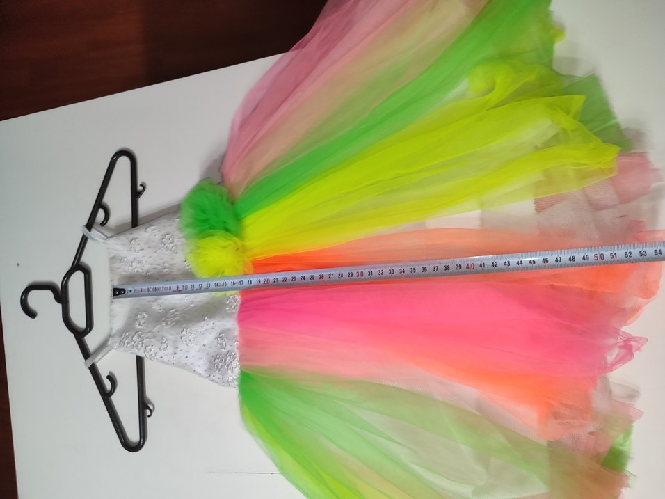 Kız Çocuk Çok Renkli Dantel Detaylı Elbise - Görsel 3