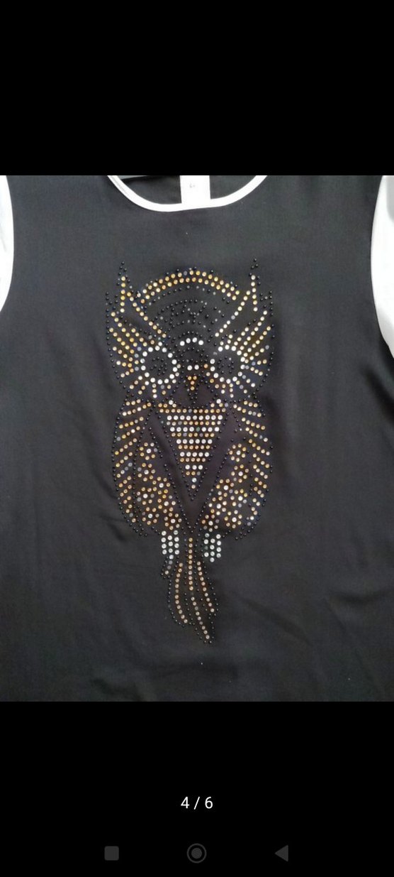 Siyah beyaz yarim Kollu Kadın Bluz - Görsel 4