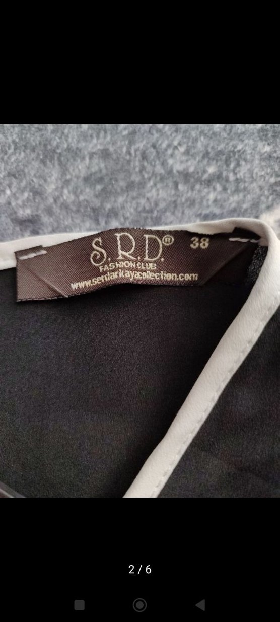 Siyah beyaz yarim Kollu Kadın Bluz - Görsel 2