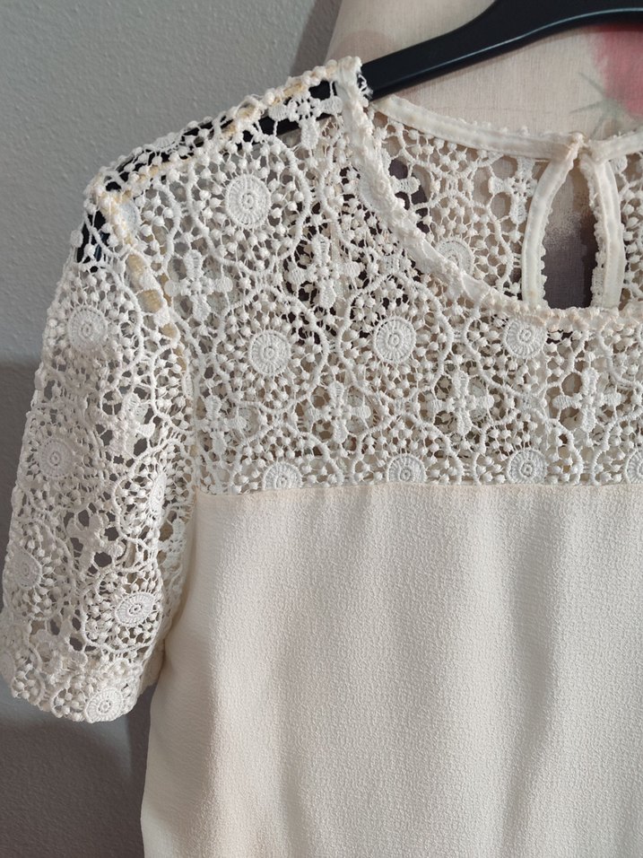 Dantel Detaylı Beyaz Midi Elbise - Görsel 2