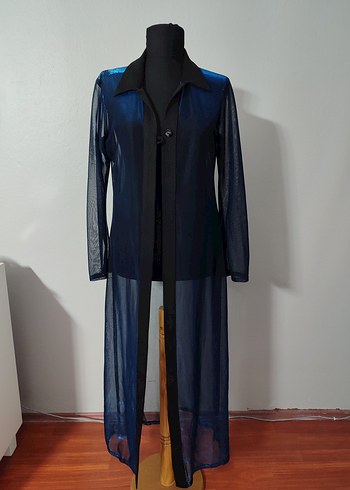 Lacivert Kadife Uzun Gotik Parti Elbisesi - Görsel 7