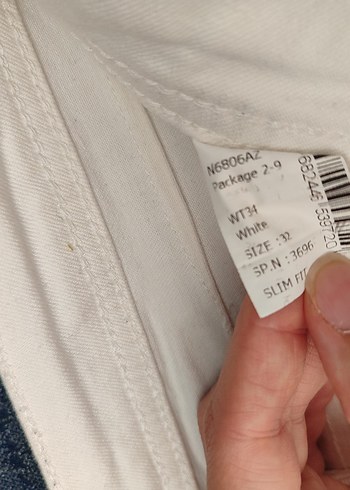 erkek beyaz Boyfriend Pantolon Midi Boy - Görsel 2