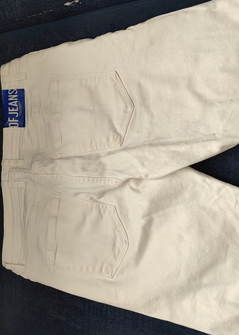 erkek beyaz Boyfriend Pantolon Midi Boy - Görsel 3