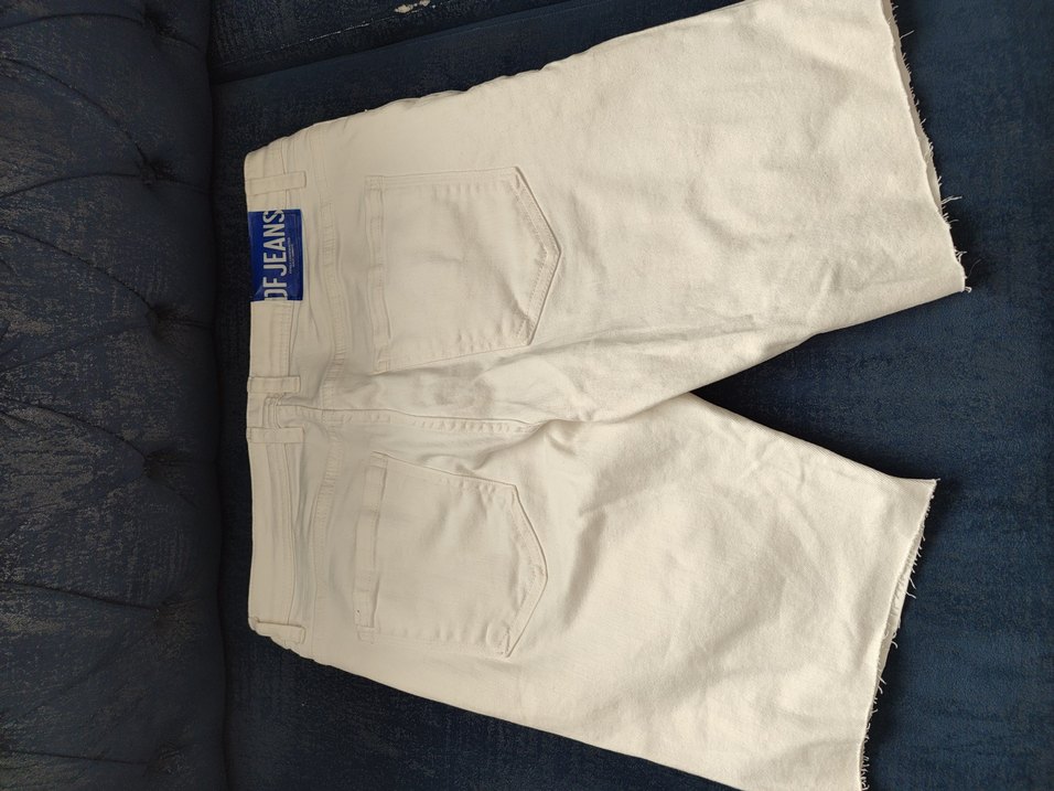 erkek beyaz Boyfriend Pantolon Midi Boy - Görsel 3