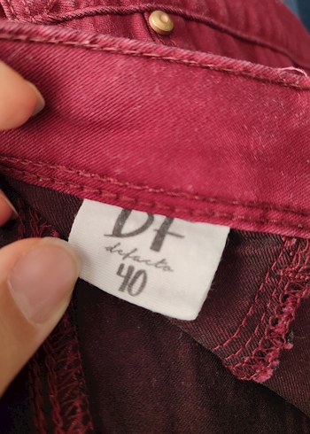 Düğmeli Kırmızı Kadın Kumaş Pantolon - Görsel 2