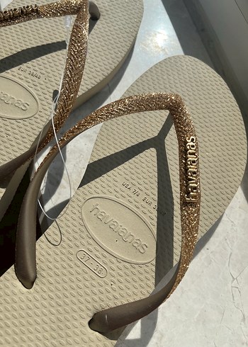 Havaianas Bej Simli Kadın Terlik