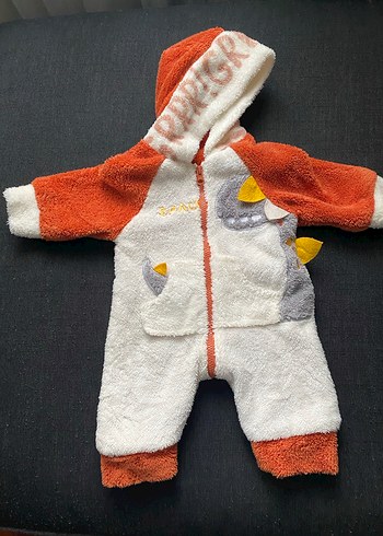 Renkli Nakışlı Erkek Bebek Polar Tulumu