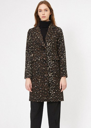 Leopar Desenli Uzun Kaban - Görsel 2