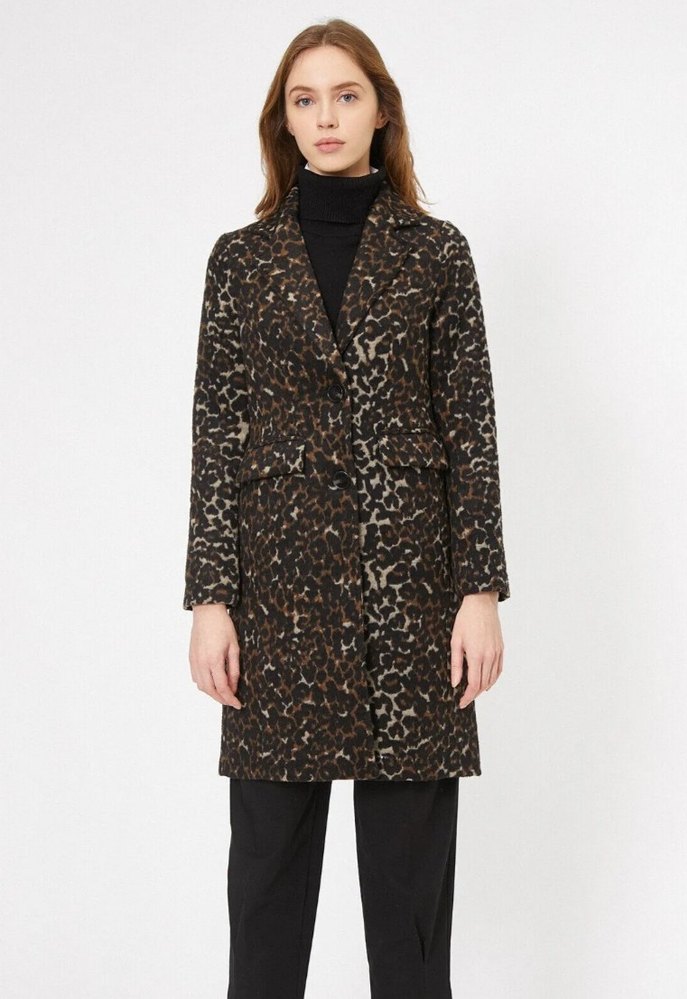 Leopar Desenli Uzun Kaban - Görsel 2