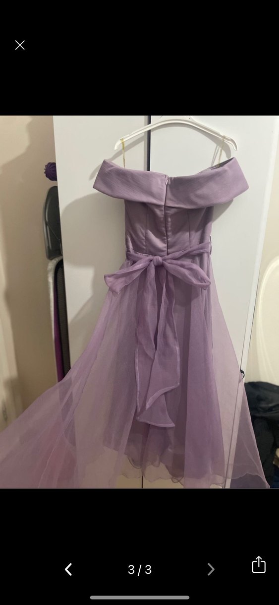 Mor Drapeli Straplez Abiye Elbise - Görsel 3