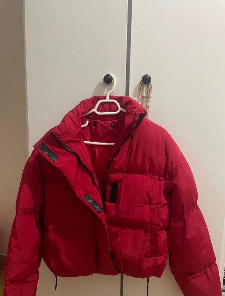 Kırmızı Kadın Kışlık Midi Mont - Görsel 2