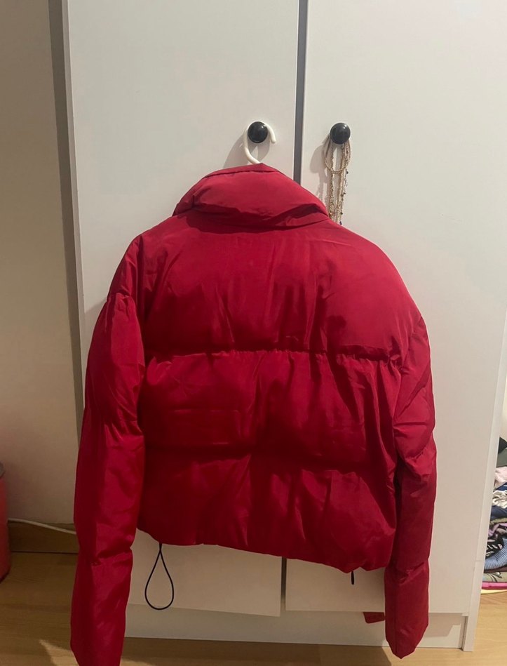 Kırmızı Kadın Kışlık Midi Mont - Görsel 3